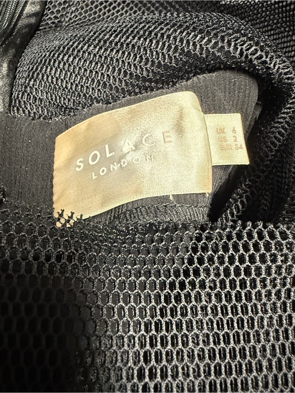 Solace London Black Plunge Maxi Dress with Sheer Inset and High Slit - Picture 6 of 11